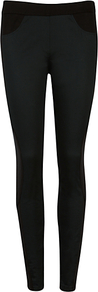 Contrast Panel Jodhpurs, Black - pattern: plain; style: leggings; waist: mid/regular rise; predominant colour: black; occasions: casual, work; length: ankle length; fibres: viscose/rayon - stretch; texture group: cotton feel fabrics; fit: skinny/tight leg; pattern type: fabric
