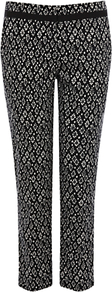 Diamond Print Trousers, Black - waist: mid/regular rise; secondary colour: white; predominant colour: black; occasions: casual, evening, occasion; length: ankle length; fibres: cotton - stretch; fit: slim leg; pattern type: fabric; pattern size: small & busy; pattern: patterned/print; texture group: woven light midweight; style: standard