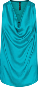 Draped Satin Top, Emerald Green - neckline: cowl/draped neck; pattern: plain; sleeve style: sleeveless; bust detail: ruching/gathering/draping/layers/pintuck pleats at bust; predominant colour: emerald green; occasions: evening, occasion, holiday; length: standard; style: top; fibres: polyester/polyamide - 100%; fit: straight cut; sleeve length: sleeveless; texture group: silky - light; pattern type: fabric