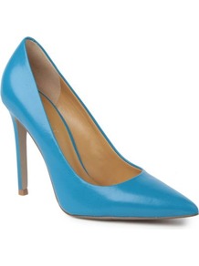 Goodlookin Leather Courts - predominant colour: diva blue; occasions: evening, work, occasion; material: leather; heel height: high; heel: stiletto; toe: pointed toe; style: courts; finish: plain; pattern: plain