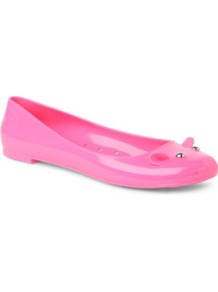 Mouse Rubber Pumps - predominant colour: pink; occasions: casual; material: plastic/rubber; heel height: flat; embellishment: studs; toe: round toe; style: ballerinas / pumps; finish: plain; pattern: plain