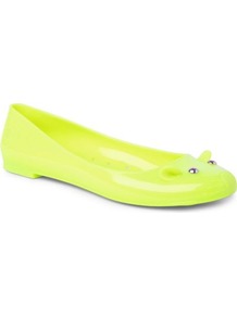 Mouse Rubber Pumps - predominant colour: lime; occasions: casual; material: plastic/rubber; heel height: flat; embellishment: studs; toe: round toe; style: ballerinas / pumps; trends: fluorescent; finish: fluorescent; pattern: plain