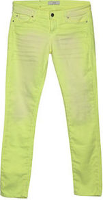 Jarod Skinny Cropped Jean - style: skinny leg; pattern: plain; pocket detail: traditional 5 pocket; waist: mid/regular rise; predominant colour: lime; occasions: casual, holiday; length: ankle length; fibres: cotton - stretch; jeans detail: washed/faded; texture group: denim; trends: fluorescent; pattern type: fabric; pattern size: light/subtle