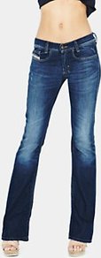 Louvboot Slim Bootcut Jeans Vintage Wash - style: bootcut; pattern: plain; pocket detail: traditional 5 pocket; length: extra long; waist: mid/regular rise; predominant colour: navy; occasions: casual, evening; fibres: cotton - stretch; jeans detail: whiskering, shading down centre of thigh, dark wash; texture group: denim; pattern type: fabric