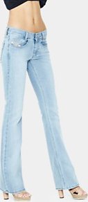 Louvboot Slim Bootcut Jeans Bleach Wash - style: bootcut; pattern: plain; pocket detail: traditional 5 pocket; length: extra long; waist: mid/regular rise; predominant colour: pale blue; occasions: casual; fibres: cotton - stretch; jeans detail: washed/faded; texture group: denim; pattern type: fabric