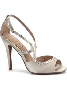 Silver Sequin Cut Out Party Sandal Heels - predominant colour: silver; occasions: evening, occasion; material: satin; heel height: high; embellishment: crystals; ankle detail: ankle strap; heel: stiletto; toe: open toe/peeptoe; style: standard; finish: plain; pattern: plain
