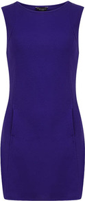 Purple Shift Tunic - style: shift; length: mid thigh; fit: tailored/fitted; pattern: plain; sleeve style: sleeveless; waist detail: fitted waist; predominant colour: purple; occasions: casual, evening; fibres: polyester/polyamide - 100%; neckline: crew; sleeve length: sleeveless; texture group: jersey - clingy