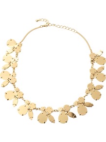 Metallic Stone Necklace - predominant colour: gold; occasions: casual, evening, occasion, holiday; style: standard; length: short; size: standard; material: chain/metal; trends: metallics; finish: metallic; embellishment: chain/metal