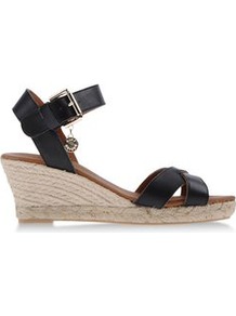 Espadrilles Espadrilles On Shoescribe.Com - predominant colour: black; occasions: casual, work, holiday; material: leather; heel height: mid; ankle detail: ankle strap; heel: wedge; toe: open toe/peeptoe; style: strappy; finish: plain; pattern: plain