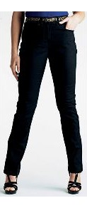 Lola Straight Leg Jeans Length 30in - style: straight leg; length: standard; pattern: plain; pocket detail: traditional 5 pocket; waist: mid/regular rise; predominant colour: black; occasions: casual, evening, work; fibres: cotton - stretch; texture group: denim; pattern type: fabric