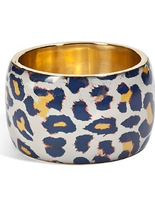 Yellow Multi Bracelet - predominant colour: ivory; secondary colour: navy; occasions: casual, evening, holiday; style: bangle; size: large/oversized; material: chain/metal; trends: statement prints; finish: plain
