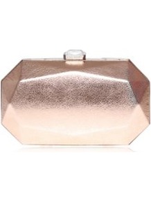 Le Club Minaud Gold Comb Clutch Bag - predominant colour: gold; occasions: evening, occasion; type of pattern: standard; style: clutch; length: hand carry; size: small; material: faux leather; pattern: plain; trends: metallics; finish: metallic