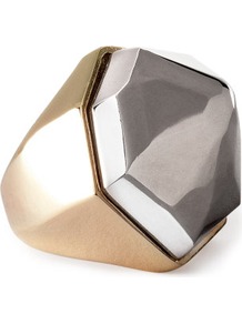 Ring - predominant colour: gold; occasions: casual, evening, occasion; style: cocktail; size: large/oversized; material: chain/metal; trends: metallics; finish: metallic; embellishment: chain/metal