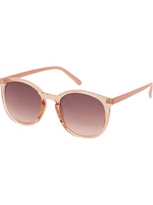 Preppy Colour Block Sunglasses - predominant colour: blush; occasions: casual, work, holiday; style: round; size: standard; material: plastic/rubber; pattern: plain; finish: plain