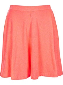 Fluro Orange Speckle Skirt - length: mid thigh; pattern: plain; fit: loose/voluminous; waist: mid/regular rise; predominant colour: bright orange; occasions: casual, work, holiday; style: a-line; fibres: polyester/polyamide - mix; trends: fluorescent, volume; pattern type: fabric; pattern size: small & light; texture group: jersey - stretchy/drapey