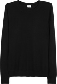 Fine Knit Cashmere Sweater - neckline: round neck; style: standard; predominant colour: black; occasions: casual, work; length: standard; fit: standard fit; fibres: cashmere - 100%; sleeve length: long sleeve; sleeve style: standard; texture group: knits/crochet; pattern type: knitted - fine stitch; pattern size: standard