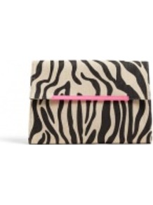 Wasca Zebra Print Clutch Bag - occasions: evening, occasion; predominant colour: multicoloured; type of pattern: standard; style: clutch; length: hand carry; size: standard; material: fabric; pattern: animal print