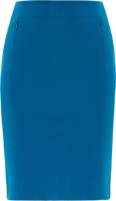 New Koto Skirt - pattern: plain; style: straight; fit: tailored/fitted; waist detail: fitted waist; waist: mid/regular rise; predominant colour: royal blue; occasions: casual, evening, work, occasion, holiday; length: just above the knee; hip detail: sculpting darts/pleats/seams at hip; pattern type: fabric; texture group: jersey - stretchy/drapey; fibres: viscose/rayon - mix