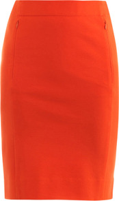New Koto Skirt - pattern: plain; style: pencil; fit: tailored/fitted; waist: high rise; predominant colour: bright orange; occasions: evening, work, occasion; length: just above the knee; fibres: viscose/rayon - stretch; texture group: jersey - clingy; pattern type: fabric