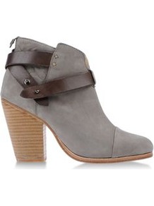 Boots Ankle Boots On Shoescribe.Com - predominant colour: mid grey; occasions: casual, evening, work; material: leather; heel height: high; embellishment: buckles; heel: block; toe: round toe; boot length: ankle boot; style: cowboy; finish: plain; pattern: plain