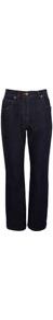 Petite Indigo Jeans - style: bootcut; length: standard; pattern: plain; pocket detail: traditional 5 pocket; waist: mid/regular rise; predominant colour: navy; occasions: casual; fibres: cotton - stretch; jeans detail: dark wash; texture group: denim; pattern type: fabric; pattern size: standard