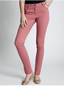 Candy Pink Ankle Grazer Jean - style: skinny leg; length: standard; pattern: plain; pocket detail: traditional 5 pocket; waist: mid/regular rise; predominant colour: pink; occasions: casual; fibres: cotton - stretch; texture group: denim; pattern type: fabric