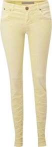 Women's Skinny Mid Rise Ankle Grazer Jeans, Yellow - style: skinny leg; length: standard; pattern: plain; pocket detail: traditional 5 pocket; waist: mid/regular rise; predominant colour: primrose yellow; occasions: casual; fibres: cotton - stretch; texture group: denim; pattern type: fabric
