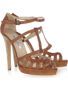 Lele Leather Sandals - predominant colour: tan; occasions: evening, occasion, holiday; material: leather; heel height: high; ankle detail: ankle strap; heel: platform; toe: open toe/peeptoe; style: strappy; finish: plain; pattern: plain