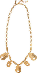 Gold Plated Guitar Necklace - predominant colour: gold; occasions: casual, evening, work, occasion; style: charm; length: mid; size: standard; material: chain/metal; trends: metallics; finish: metallic; embellishment: chain/metal