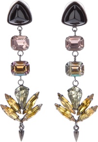 'Crystal Column' Earrings - occasions: evening, occasion; predominant colour: multicoloured; style: drop; length: long; size: large/oversized; material: chain/metal; fastening: pierced; finish: plain; embellishment: jewels