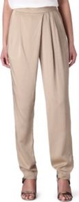 Forever Drape Trousers - length: standard; pattern: plain; style: harem/slouch; waist: high rise; predominant colour: stone; occasions: evening, occasion; fibres: viscose/rayon - 100%; hip detail: front pleats at hip level; texture group: silky - light; fit: tapered; pattern type: fabric