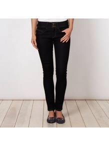 Shape Enhancing Dark Blue Shape & Lift Skinny Jeans - style: skinny leg; length: standard; pattern: plain; pocket detail: traditional 5 pocket; waist: mid/regular rise; predominant colour: navy; occasions: casual; fibres: cotton - stretch; jeans detail: dark wash; texture group: denim; pattern type: fabric