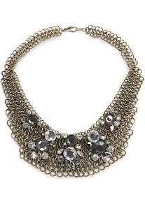 Crystal Embellished Mesh Choker - predominant colour: gold; occasions: evening, occasion, holiday; style: choker/collar; length: short; size: standard; material: chain/metal; finish: metallic; embellishment: jewels