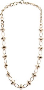Spiked Rings Necklace - predominant colour: gold; occasions: casual, evening, work, occasion, holiday; style: standard; length: long; size: standard; material: chain/metal; trends: metallics; finish: plain; embellishment: chain/metal