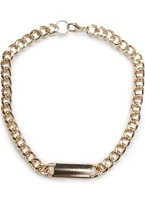 Id Choker - predominant colour: gold; occasions: casual, evening, work, occasion, holiday; style: choker/collar; length: short; size: standard; material: chain/metal; finish: plain; embellishment: chain/metal