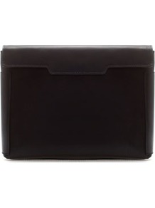 Leather Clutch - predominant colour: black; occasions: casual, evening, work; type of pattern: standard; style: clutch; length: hand carry; size: small; material: leather; pattern: plain; finish: plain