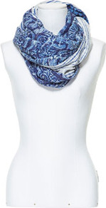 Blue Printed Scarf - predominant colour: royal blue; occasions: casual, work; type of pattern: heavy; style: regular; size: standard; material: fabric; pattern: patterned/print