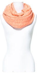 Frayed Jacquard Scarf - predominant colour: coral; occasions: casual, work; type of pattern: standard; style: regular; size: standard; material: fabric; pattern: plain