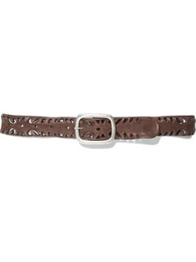 Soft Cut Work Leather Belt - predominant colour: chocolate brown; occasions: casual, work; type of pattern: small; style: classic; size: standard; worn on: hips; material: leather; pattern: plain; finish: plain