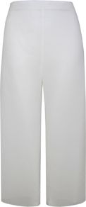 Women's Ivory Chiffon Wide Leg Trouser, Ivory - length: standard; pattern: plain; style: palazzo; waist: mid/regular rise; predominant colour: ivory; occasions: casual, evening, occasion, holiday; fibres: polyester/polyamide - 100%; texture group: sheer fabrics/chiffon/organza etc.; fit: wide leg; pattern type: fabric; pattern size: standard