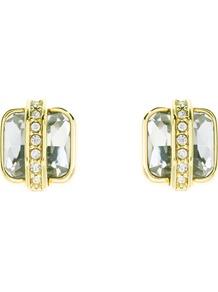 Square Jewel Stud Earrings, Crystal - predominant colour: gold; occasions: casual, evening, work, occasion; style: stud; length: short; size: small; material: chain/metal; fastening: pierced; finish: metallic; embellishment: crystals