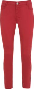 Women's Poppy Cropped Jeans, Red - style: skinny leg; pattern: plain; pocket detail: traditional 5 pocket; waist: mid/regular rise; predominant colour: true red; occasions: casual, evening, holiday; length: ankle length; fibres: cotton - stretch; texture group: denim; pattern type: fabric; pattern size: standard
