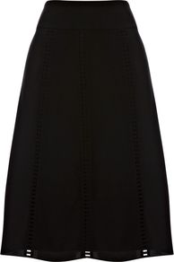 Women's Albertina Skirt, Black - pattern: plain; fit: body skimming; waist: mid/regular rise; predominant colour: black; occasions: casual, evening, work; length: just above the knee; style: a-line; fibres: polyester/polyamide - 100%; pattern type: fabric; pattern size: standard; texture group: other - light to midweight