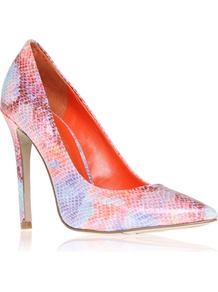 Goodlookin3 Court Shoes, Pink - occasions: evening, occasion; predominant colour: multicoloured; material: leather; heel height: high; heel: stiletto; toe: pointed toe; style: courts; finish: patent; pattern: animal print
