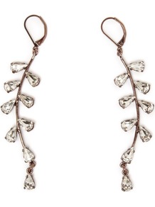 Astrid Earrings, Gold - predominant colour: gold; occasions: evening, work, occasion; style: drop; length: long; size: standard; material: chain/metal; fastening: pierced; finish: metallic; embellishment: crystals