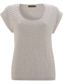 Women's Neutral Textured Knit, Neutral - neckline: round neck; sleeve style: capped; pattern: plain; style: standard; predominant colour: nude; occasions: casual, work; length: standard; fibres: cotton - 100%; fit: standard fit; sleeve length: sleeveless; pattern type: fabric; pattern size: standard; texture group: jersey - stretchy/drapey