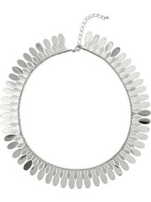 Smooth Silver Stick Collar - predominant colour: silver; occasions: evening, work, occasion; style: choker/collar; length: short; size: standard; material: chain/metal