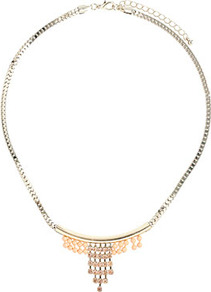 Peach Rhinestone Swing - secondary colour: nude; predominant colour: gold; occasions: evening, occasion, holiday; style: standard; length: short; size: standard; material: chain/metal; finish: metallic; embellishment: jewels