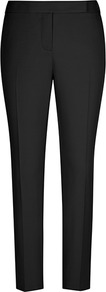 Joanna Zac Straight Leg Trousers - pattern: plain; waist: mid/regular rise; predominant colour: black; occasions: evening, work; length: ankle length; fibres: cotton - stretch; fit: slim leg; pattern type: fabric; texture group: woven light midweight; style: standard