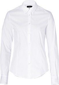 White Cotton Classic Shirt - neckline: shirt collar/peter pan/zip with opening; pattern: plain; style: shirt; predominant colour: white; occasions: work; length: standard; fibres: cotton - stretch; fit: tailored/fitted; sleeve length: long sleeve; sleeve style: standard; texture group: cotton feel fabrics; pattern type: fabric